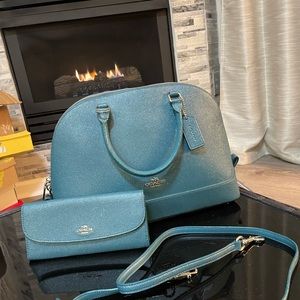 authentic coach bag with wallet